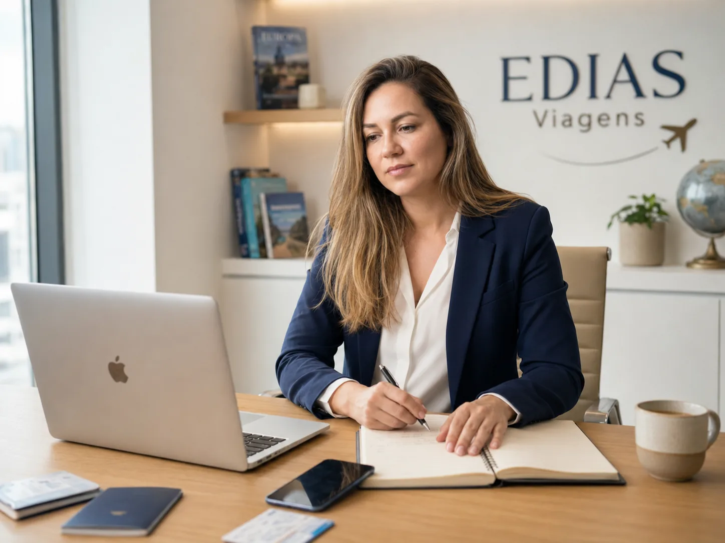 Consultora da EDIAS Viagens no escritório